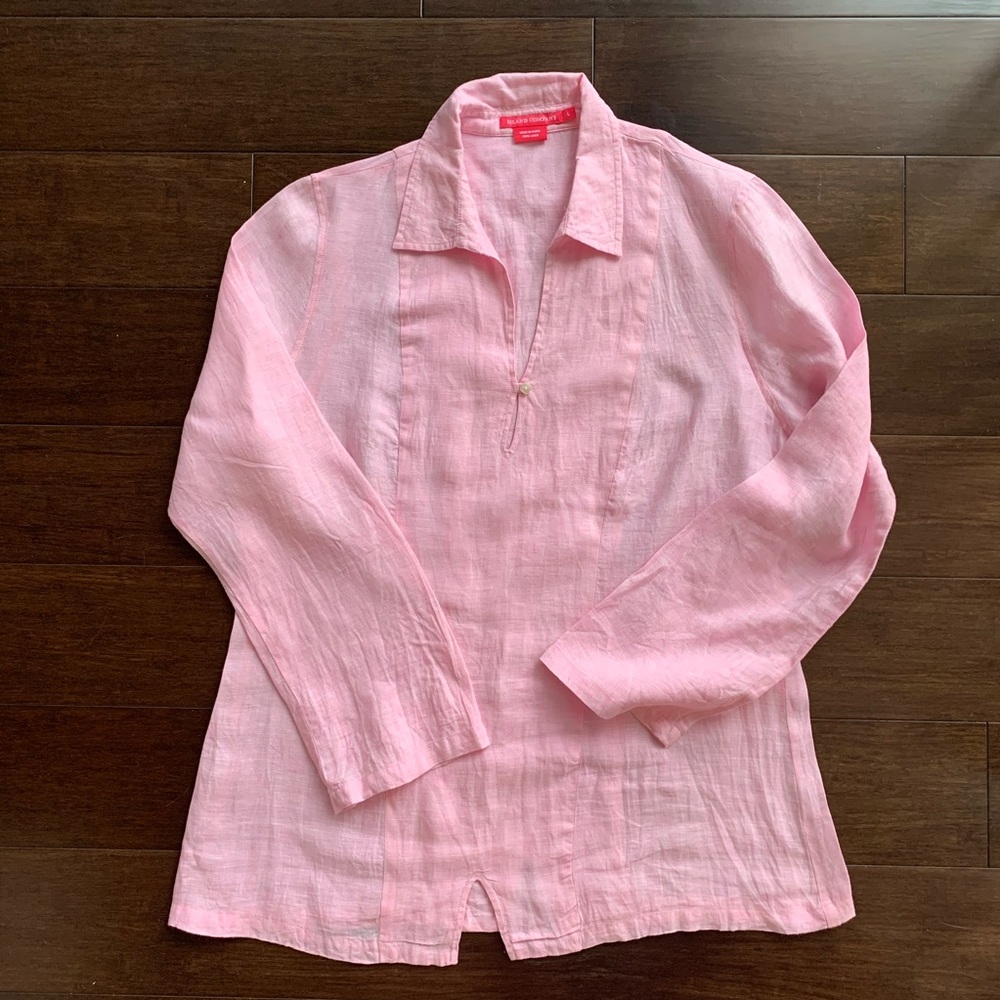 Island Company Pink Linen tunic top
